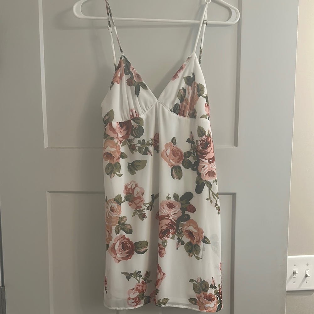 Show Me Your MuMu White and Pink Floral Chemise